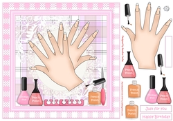 French Polish Manicured Nails Decoupage Topper