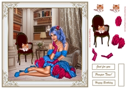 Glamorous Girl Decoupage Topper 5