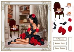 Glamorous Girl Decoupage Topper 6