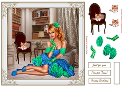 Glamorous Girl Decoupage Topper 8