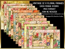Vintage Floral Pattern Frames Kit