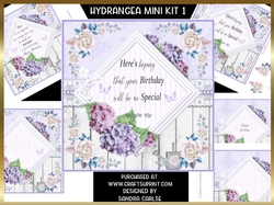 Hydrangea Flower Birthday Decoupage Mini Kit 1