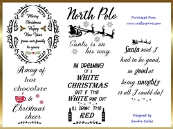 Christmas Sentiment Wordart Kit 6