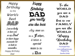 Special Dad Wordart Sentiment Kit