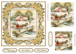 At Home for Christmas Gold Poinsettia Topper
