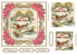 At Home for Christmas Red Poinsettia Topper