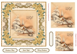 Christmas Silent Night Gold Poinsettia Topper