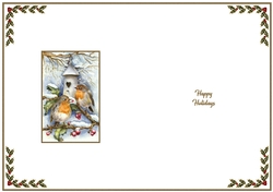 Christmas Vintage Robins Insert 1