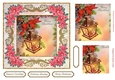 Christmas Blessings Vintage Topper Red Poinsettia