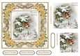 Christmas Greetings Vintage Topper Gold Poinsettia