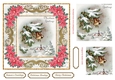 Christmas Greetings Vintage Topper Red Poinsettia