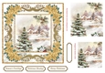 Christmas Snowy Rooftops Topper Gold Poinsettia