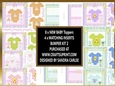 New Baby 8 x 7x7ins Toppers & 4 x matching Inserts kit 2