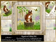 Squirrel Decoupage 8x8ins Mini Kit