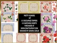 Pretty Flowers Toppers 6 x Toppers & matching Inserts Kit