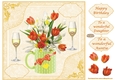 Pretty Tulips Birthday Decoupage Topper 1