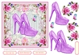 Female Birthday Glitter Shoes 7x7ins Topper 6