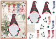 Christmas Nordic Watercolour Gnome Decoupage Topper 6