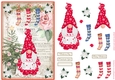 Christmas Nordic Watercolour Gnome Decoupage Topper 16