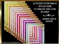 Glitter x 12 Frames size A5 Kit with Gold Filigree