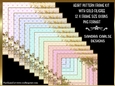 Heart Pattern 8x8ins x 12 Frames Kit with Gold Filigree
