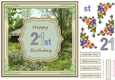 Happy 21st Birthday 8x8ins Decoupage Topper