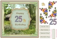 Happy 25th Birthday 8x8ins Decoupage Topper