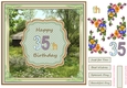 Happy 35th Birthday 8x8ins Decoupage Topper