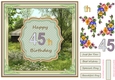 Happy 45th Birthday 8x8ins Decoupage Topper