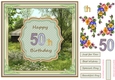 Happy 50th Birthday 8x8ins Decoupage Topper