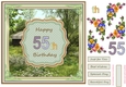 Happy 55th Birthday 8x8ins Decoupage Topper