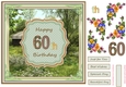 Happy 60th Birthday 8x8ins Decoupage Topper