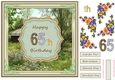 Happy 65th Birthday 8x8ins Decoupage Topper