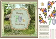 Happy 70th Birthday 8x8ins Decoupage Topper