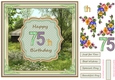 Happy 75th Birthday 8x8ins Decoupage Topper