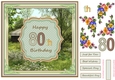 Happy 80th Birthday 8x8ins Decoupage Topper