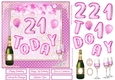 Happy 21st Birthday Pink Balloons 7x7ins Decoupage Topper