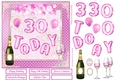 Happy 30th Birthday Pink Balloons 7x7ins Decoupage Topper