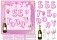 Happy 55th Birthday Pink Balloons 7x7ins Decoupage Topper
