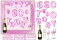 Happy 60th Birthday Pink Balloons 7x7ins Decoupage Topper