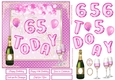 Happy 65th Birthday Pink Balloons 7x7ins Decoupage Topper