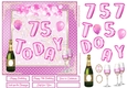 Happy 75th Birthday Pink Balloons 7x7ins Decoupage Topper
