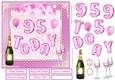 Happy 95th Birthday Pink Balloons 7x7ins Decoupage Topper