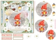 Christmas Vintage Baubles Decoupage 7x7ins Topper 20