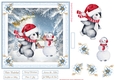 Christmas Penguin 7x7ins Decoupage Topper 3