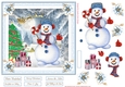 Christmas Snowman Fun 7x7ins Decoupage Topper 2