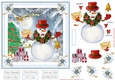 Christmas Snowman Fun 7x7ins Decoupage Topper 7