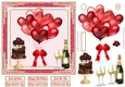 Red Balloons, Champagne & Cake 7x7ins Decoupage glitter frame Topper 3