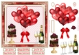 Red Balloons, Champagne & Cake 7x7ins Decoupage diamond frame Topper 4