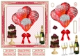 Red Balloons, Champagne & Cake 7x7ins Decoupage glitter frame Topper 6